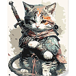 Мініатюра товару Картина за номерам Кіт в костюмі самурая (30х40 см) - 1