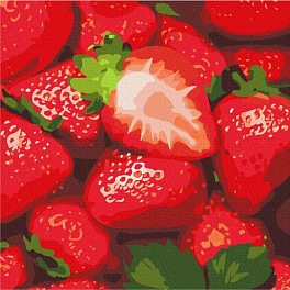 Картина по номерам Сочная клубника (25х25 см)