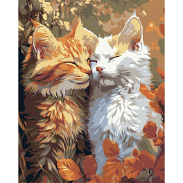 Картина по номерам Белый и рыжий кот (40х50 см)