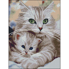 Алмазна мозаїка Котики (30х40 см)