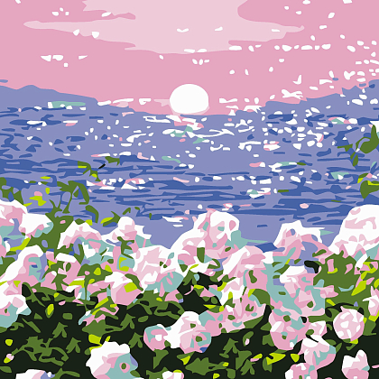 Картина по номерам Цветы у моря (20х20 см), бренду Strateg - KUBIX