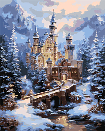 Картина по номерам Замок в зимних горах (40х50 см)