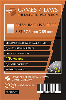 Защитники Games7Days (57.5 x 89 мм) Premium Plus USA (50 шт) - KUBIX Защитники Games7Days (57.5 x 89 мм) Premium Plus USA (50 шт)