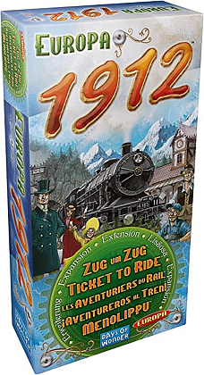 Настільна гра Ticket to Ride. Europe 1912 Expansion (Квиток на потяг. Європа 1912) (EN), бренду Days of Wonder, для 2-5 гравців, час гри < 30хв. - KUBIX