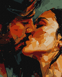 Картина по номерам Страстный поцелуй (40х50 см) - KUBIX Картина по номерам Страстный поцелуй (40х50 см)