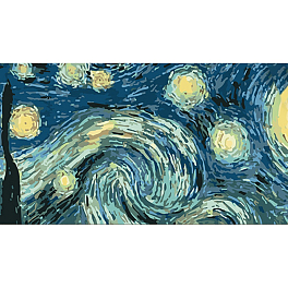 Картина по номерам Звездная ночь Ван Гога (50х25 см)
