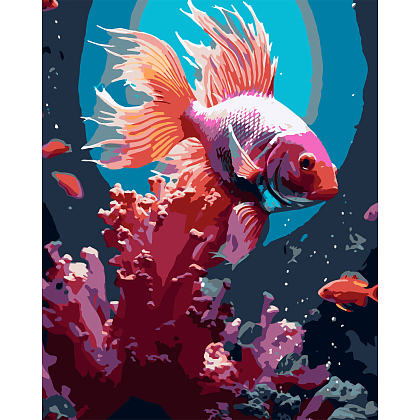 Картина по номерам Розовая рыба (40х50 см), бренду Strateg - KUBIX