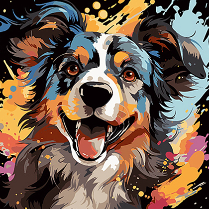Картина по номерам Смешная радостная собака (40х40 см), бренду Strateg - KUBIX