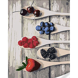 Картина по номерам Ложечки фруктов (30х40 см)