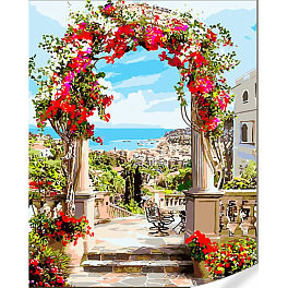 Картина по номерам Арка из цветов (40х50)