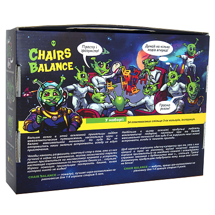 Настольная игра Баланс стульев (Chairs Balance), бренду Strateg, для 2-4 гравців, час гри < 30мин. - 2 - KUBIX