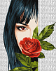 Картина по номерам Дівчина з трояндою (40х50 см)