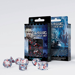 Набір кубиків Classic RPG Translucent Blue & red Dice Set (7шт.)