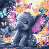 Картина по номерам Милый слоненок (30х30 см)