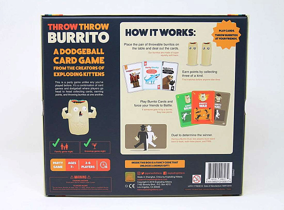 Настільна гра Кидай Буріто! (Throw Throw Burrito), бренду Geekach Games, для 2-6 гравців, час гри < 30хв. - 2 - KUBIX