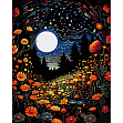 Миниатюра товара Картина по номерам Ночной цветочный лес (40х50 см) - 1