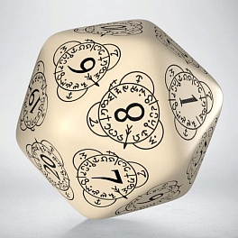 Кубик D20 Level Counter Beige & black Die