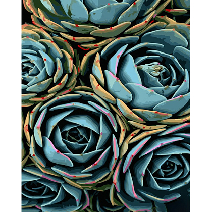 Картина по номерам Синие цветы (40х50 см), бренду Strateg - KUBIX
