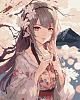 Картина по номерам Дівчина з сакурою (40х50 см)