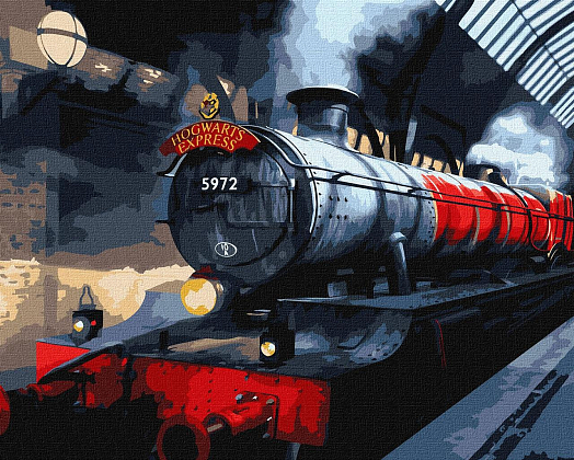 Картина по номерам Гаррі Поттер Хогвортський експрес (40х50 см), бренду Ідейка - KUBIX