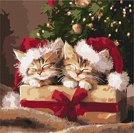 Картина по номерам Пухнасті подарунки (40х40 см)