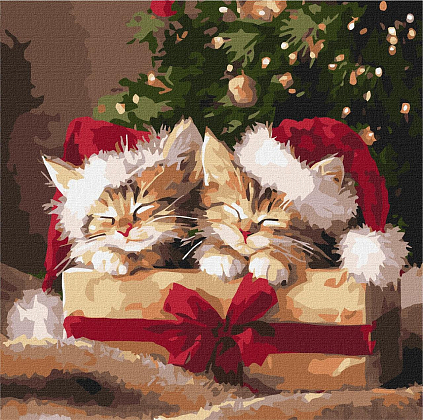 Картина по номерам Пухнасті подарунки (40х40 см), бренду Ідейка - KUBIX