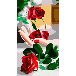 Картина по номерам Роза на руке (50х25 см)
