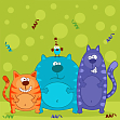 Миниатюра товара Картина по номерам Разноцветные кошки (30х30 см) - 1