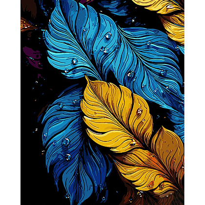 Картина по номерам Абстрактные перья (40х50 см), бренду Strateg - KUBIX