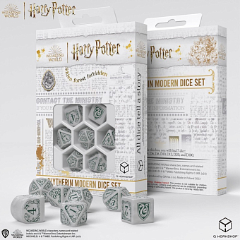 Набор кубиков Harry Potter. Slytherin Modern Dice Set - White
