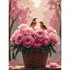 Картина за номерами Півонії з пташками (30х40 см)