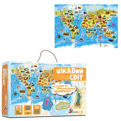 Настольная игра Интересный мир (с многократными наклейками), бренду Умняшка, для 1-2 гравців - 2 - KUBIX