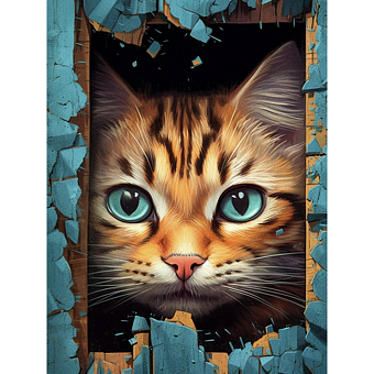 Алмазна мозаїка Кошеня з блакитними оченятами (40х50 см)