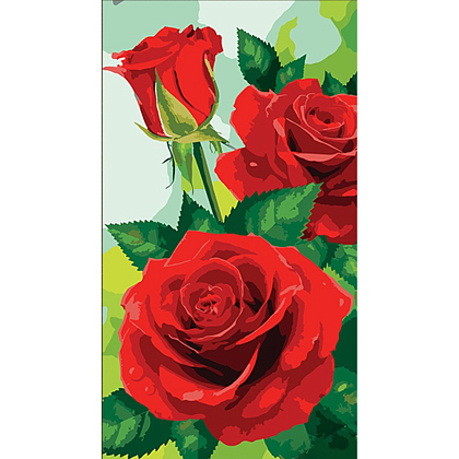 Картина за номерами Червоні троянди (50х25 см), бренду Strateg - KUBIX