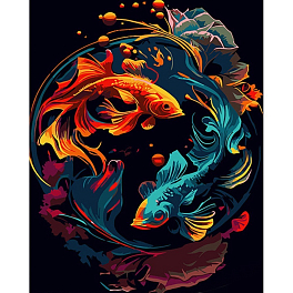 Картина по номерам Яркие рыбки (40х50 см)