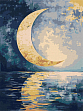 Миниатюра товара Картина по номерам Отпечаток луны небо (30х40 см) - 1