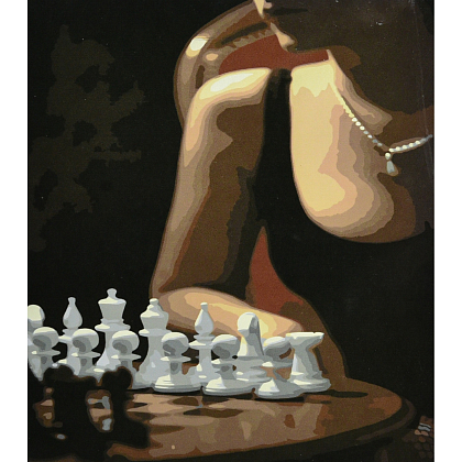 Картина по номерам Игра в шахматы (30х40 см), бренду Strateg - KUBIX