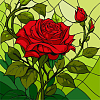 Картина по номерам Вітражна троянда (30х30 см)
