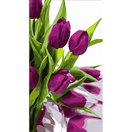 Картина по номерам Фиолетовые тюльпаны (50х25 см)