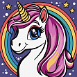 Мініатюра товару Картина по номерам Єдиноріжка (25х25 см) - 1