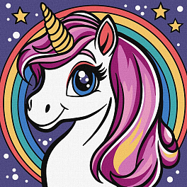 Картина по номерам Єдиноріжка (25х25 см)