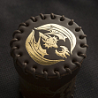 Мініатюра товару Стакан для кубиків Flying Dragon Brown & golden Leather Dice Cup - 1