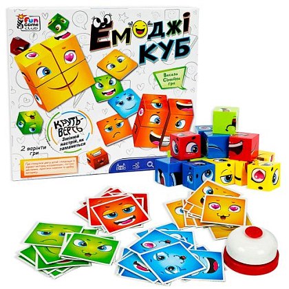 Настольная игра Эмоджи куб, бренду Fun Games Shop, для 2-4 гравців - KUBIX