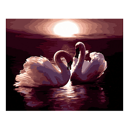 Картина по номерам Влюбленные лебеди (40х50 см)