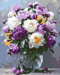 Картина по номерам Букет пионов в вазе (40х50 см)