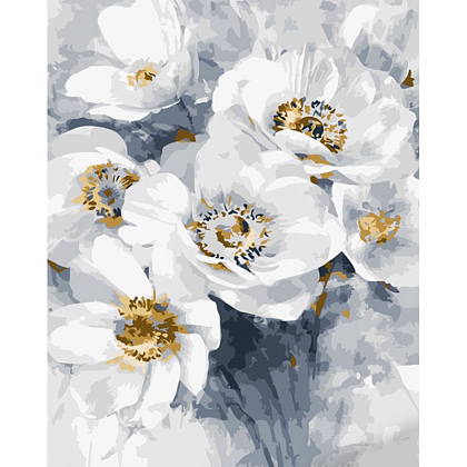 Картина за номерами Букет білих квітів (40х50 см), бренду Strateg - KUBIX