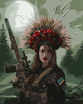 Картина по номерам Дівчина-воїн (40х50 см)
