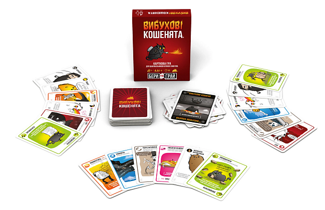 Настольная игра Взрывные котята: Бери и Играй (Exploding Kittens: Grab & Game), бренду Rozum, для 2-4 гравців, час гри < 30мин. - 4 - KUBIX