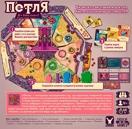 Настільна гра Петля (The Loop), бренду Geekach Games, для 1-4 гравців, час гри < 60хв. - 2 - KUBIX