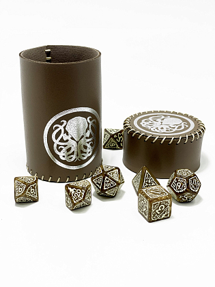 Стакан для кубиков Ктулху коричневый Dice Cup, бренду Планета Игр - 6 - KUBIX